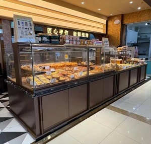 Vitrine de boulangerie personnalisée avec éclairage LED, robuste, écologique, en bois et verre, pour <span class=keywords><strong>magasin</strong></span> de détail/distributeur automatique, vernie - Product Image 3