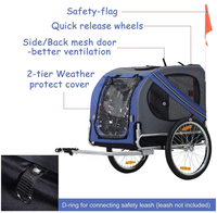 Poussette pour Animal de compagnie, voiturette de jogging grande taille pour 2 chiens, poussette respirante d'animaux avec 4 roues et espace de rangement pour Animal de compagnie