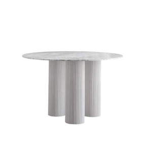 Mesa redonda de madera para restaurante, mueble moderno y sencillo de mármol natural, a la moda - Product Image 1