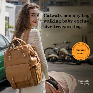 RAYLON personalizado portátil de gran capacidad PU mamá bebé <span class=keywords><strong>mochila</strong></span> pañal bolsa impermeable maternidad viaje bolsa elegante cochecito - Product Image 6
