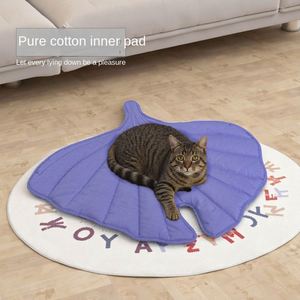 เบาะนอนแมวแบบนุ่มเป็นมิตรกับสิ่งแวดล้อม ขายส่ง พร้อมดีไซน์รูปใบไม้ สไตล์นอร์ดิก ใช้ได้ทุกฤดู - Product Image 3