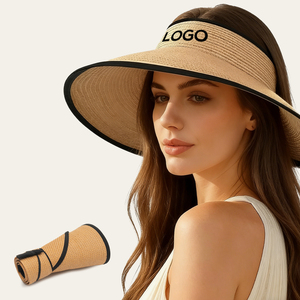 <span class=keywords><strong>Gorra</strong></span> de <span class=keywords><strong>visera</strong></span> ancha plegable personalizada para mujer, protección solar deportiva para playa y golf, <span class=keywords><strong>gorra</strong></span> de verano sin parte superior para viajes - Product Image 1