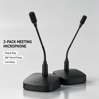 Microphone de conférence professionnel à col de cygne de 430 mm, alimentation fantôme DC3V/48V, voyant lumineux, micro de réunion de bureau