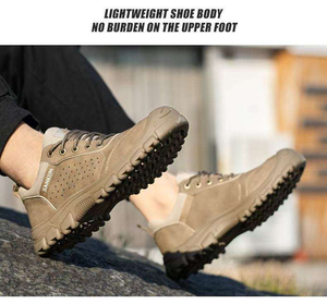 Jiankun รองเท้านิรภัยสำหรับผู้ชายและผู้หญิง, รองเท้านิรภัยใส่ทำงานสำหรับช่างเชื่อมหัวเหล็กหนังป้องกันการรั่วซึม - Product Image 5