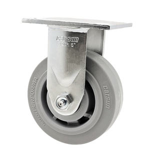 Ruedas Industriales de Placa de Goma Termoplástica Negra de 5 Pulgadas, Resistentes, Giratorias, Ruedas de Placa Rígida con Rodamientos de Bolas, Silenciosas, Galvanizadas - Product Image 5