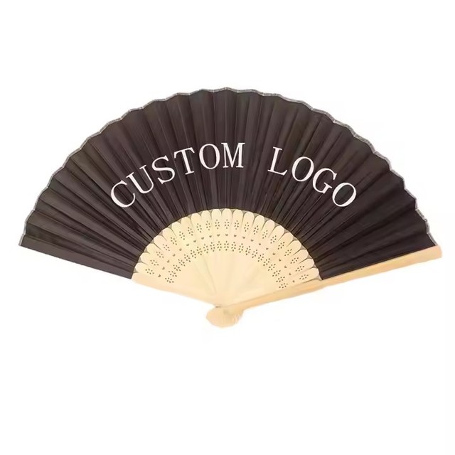 Wholesale Handheld Portable Foldable Handmade Wooden Bamboo Folding Personalized Custom Hand Fan for Promotion