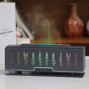 Humidificateur ultrasonique à télécommande avec effet <span class=keywords><strong>flamme</strong></span> 3D, design grain de bois et motif épi de blé, silencieux, diffuseur d'arômes coloré pour chambre et bureau - Product Image 3
