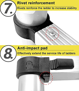 Échelle télescopique en aluminium gain de place 3,8 m Rétraction à un bouton pour la décoration de la maison DIY - Product Image 4