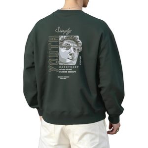 Sudadera de cuello redondo para hombre DiotSr, jersey oversize de punto, estilo casual urbano, ajuste de manga regular - Product Image 3