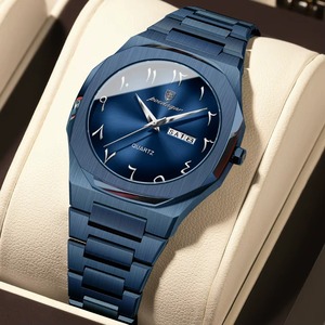 Montre pour femme, tendance, cadran rond, montre à quartz, bracelet en acier inoxydable, style polyvalent pour tous les jours - Product Image 4