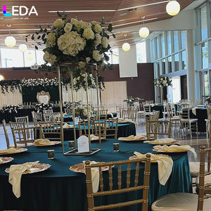 Soporte de Flores Metálico con Cristales para Decoración de Caminos de Boda, LEDA, para Mesas de Boda - Product Image 4