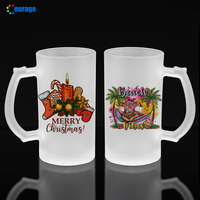 Vente en gros de tasses à bière en verre givré mat de 16 oz, personnalisables avec logo, M-24