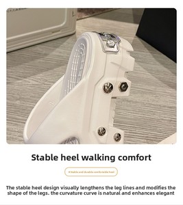 2024 Paris Thiết Kế Sang Trọng Của Phụ Nữ Nền Tảng Thanh Trượt Dép Không Khí Đệm Chiều Cao Tăng Cho Nêm Chống Trượt Thoáng Khí - Product Image 5