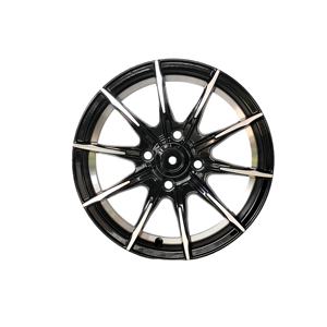 Jantes en alliage concave noir brillant 4 trous <span class=keywords><strong>5</strong></span> goujons 14-15 pouces <span class=keywords><strong>5</strong></span>*114.3/<span class=keywords><strong>110</strong></span> 35mm ET Nouveau JUWA Multi-rayons Ajustement universel - Product Image 5