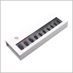 Prensa de cartón para uñas postizas, caja de embalaje para uñas <span class=keywords><strong>xxl</strong></span> con ventana transparente, venta al por mayor - Product Image 1