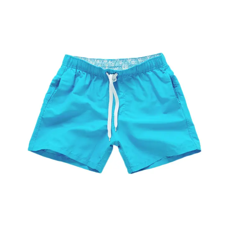 high quality 18 colors blank solid color beach shorts loose dry surfer men's beach short pants