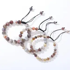 fashion jewelry Round Persian Gulf Agate Bracelet with Knot Cord different size for choice for woman Length 18cm 1636954