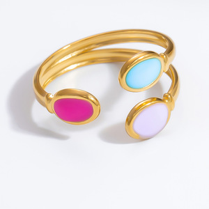 Heart Shape <b>Gold</b> Plated <b>Bracelet</b> For Women Colorful Enamel Jewelry Gift Fashion Accessory - Product Image 4