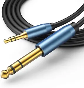 Стерео аудио кабель 3,5 мм до 6,35 мм позолоченный 3,5 мм 1/8 дюйма штекер TRS до 6,35 мм 1/4 дюйма штекер TRS медный кабель в корпусе