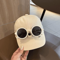 Gorra de Béisbol Vintage Desmontable con Gafas de Sol para Niños, Diseño de Frutas y Bloques de Color, Sarga 100% Algodón, Lona Transpirable e Impermeable, Unisex