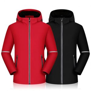 Gabardina reflectante personalizada para hombre, chaqueta vintage impermeable de poliéster, talla grande, cortavientos deportivo para exteriores con cremallera larga - Product Image 1