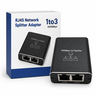 Répartiteur Ethernet 1 vers 3 haute vitesse 1000 Mbps, Répartiteur Gigabit trois ports RJ45 1x3 pour Cat5/5e/6/7/8