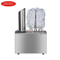 Mesin Pemoles Gelas Listrik Lima Sikat JIWINS, Mesin Pemoles Botol & Cangkir Anggur Stainless Steel Komersial untuk Hotel & Restoran 350-400