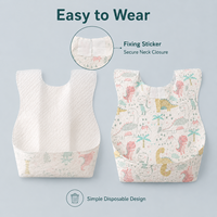 Bavoirs bébé jetables imperméables, légers et durables, avec logo personnalisé, OEM ODM, sac d'emballage extérieur, Chine, MOQ 100