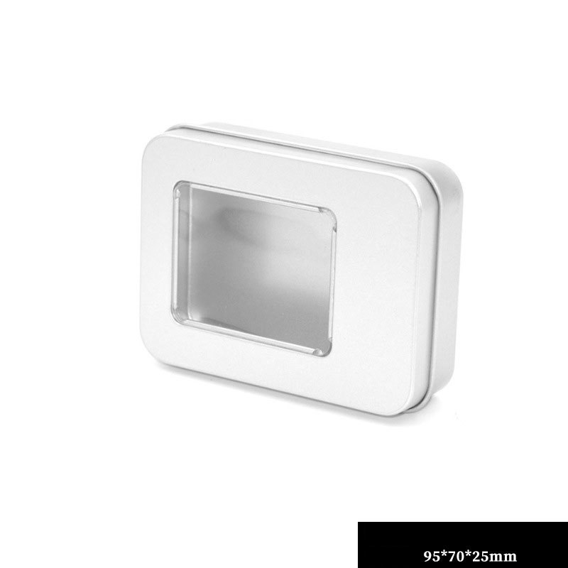 Argent 95x70x25mm avec demi-fenêtre (200 pièces/carton)
