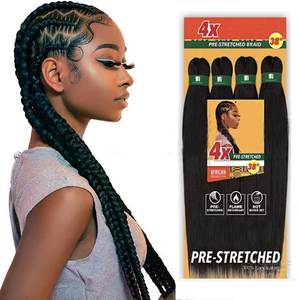 Extensions de cheveux synthétiques pré-étirées pour tresses, 38 pouces, 4X 320g, pour tresses Jumbo Box Braid, sans démangeaisons, fixation à l'eau chaude, tresses sans nœuds - Product Image 1
