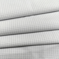 ALLESD Tela de Punto ESD Antiestática de Poliéster y Algodón de Doble Cuadriculado de 4 mm, Tela Lisa TC para Ropa