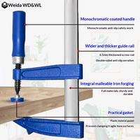 Pince à serrage rapide WEIDA 50-120 mm en acier léger pour le travail du bois avec poignée ronde en PP, qualité industrielle WH30800
