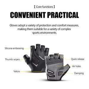 Gants de cyclisme personnalisés mi-doigts pour hommes et femmes, respirants, en silicone liquide, absorbant les chocs, pour le <span class=keywords><strong>vélo</strong></span>, le sport et le fitness, utilisation OEM - Product Image 4