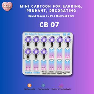 Mini pendentif dessin animé OEM/ODM CB06 CB07 pour boucles d'oreilles, décoration, impression UV sur acrylique, pièce de boucle d'oreille offerte - Product Image 5