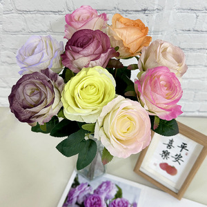 Single rose wedding set Valentine's Day holiday flower wall <b>decoration</b> home flower arrangement wholesale - Product Image 2