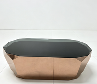 Table de luxe sur mesure en acier inoxydable poli miroir, design haut de gamme, pour salon VIP