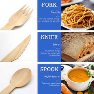 Cuillère en <span class=keywords><strong>bois</strong></span> jetable, vaisselle écologique, 100% non toxique, ensemble de <span class=keywords><strong>couverts</strong></span> biodégradables pour restaurant, restauration, à emporter - Product Image 4