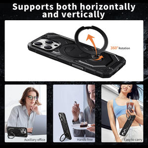 Funda protectora con diseño de armadura TPU + PC Compatible para soporte giratorio 16E, soporte magnético para coche, protección anticaída a prueba de golpes - Product Image 4