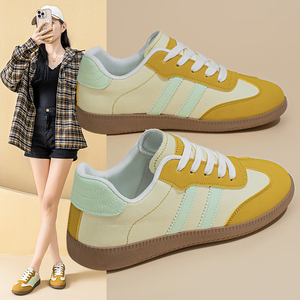 Chaussures plates pour femmes de haute qualité, design assorti aux couleurs, chaussures de sport rétro, chaussures décontractées antidérapantes pour la marche - Product Image 2