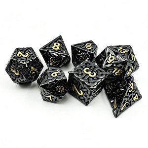 Hot Sale Steampunk DND <b>Dice</b> <b>Set</b> Black Metal Hollow Design RPG <b>Dice</b> With Gears For Tabletop Games And Collectors - Product Image 5