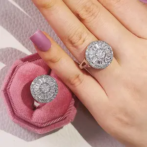 Copper Wholesale Fashion Diamond Gift Ornament Micro Setting Zircon Ring
