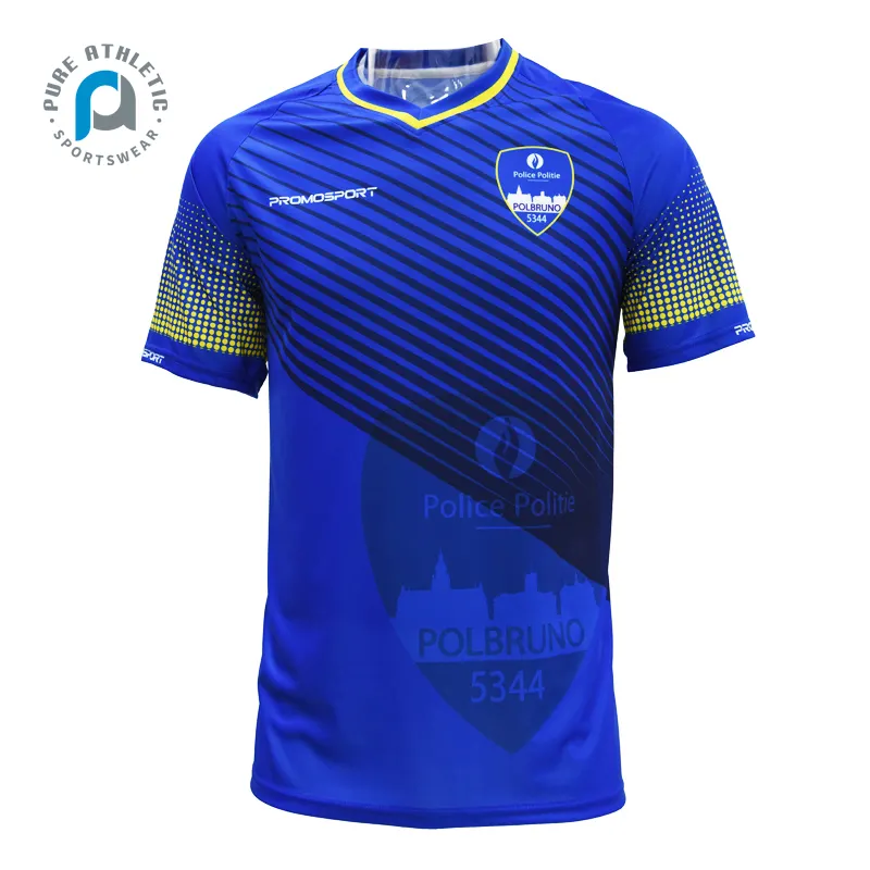 Saf özel v boyun erkek takımı kulübü futbol forması boş kraliyet mavi çizgili gömlek retro jersey futbol kulübü orijinal futbol kıyafetleri