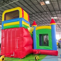 Château gonflable commercial personnalisé pour l'extérieur, avec toboggan et zone de saut, pour le divertissement