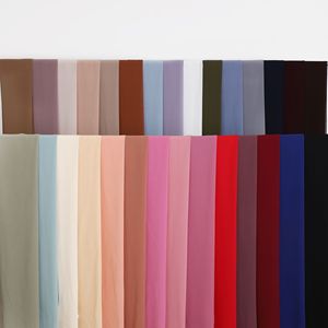 2025 printemps automne haute qualité perle en mousseline de soie Hijab <span class=keywords><strong>voile</strong></span> personnalisé marque Premium bulle en mousseline de soie Hijab écharpe - Product Image 2