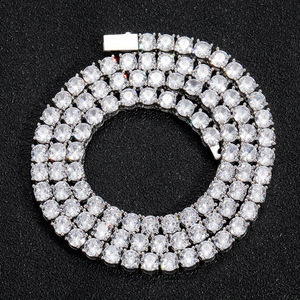 Collar de Cadena Cubana de Plata de Ley 925 con Baño de Rodio, con Moissanita VVS, Personalizado, de 3mm, 4mm, 5mm, 6mm, Certificado por GRA, Estilo Hip Hop - Product Image 3