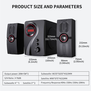 Coomaer, haut-parleur multimédia professionnel 2.1CH avec subwoofer de 4 pouces, avec USB/SD, vente chaude - Product Image 6