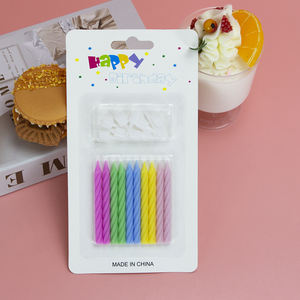 Оптовая продажа напрямую с фабрики: 10 шт. спиральных свечей-макарон с держателями для детских праздников и торжественных дней рождения - Product Image 1