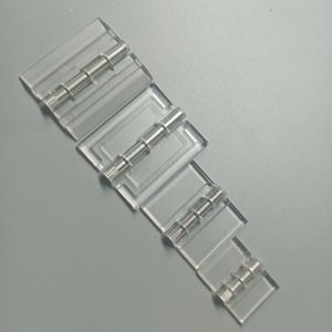 Clips de Plástico Acrílico Transparente Duradero Tipo Piano con Bisagra Plegable para Conexión de Paneles de Muebles, Vitrinas, Cajas y Puertas - Product Image 2