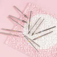 Embouts de ponceuse à ongles professionnels en diamant de 3/32 po, forme flamme, cône, boule, pour manucure et pédicure russe, accessoires de coupe des cuticules