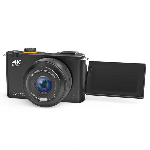 4K 72MP Autofocus Point & Shoot Camera 10X Optical Zoom 3-Inch 270 Flip Screen WiFi Vlogging SD Card Digital Camera Hot Shoe